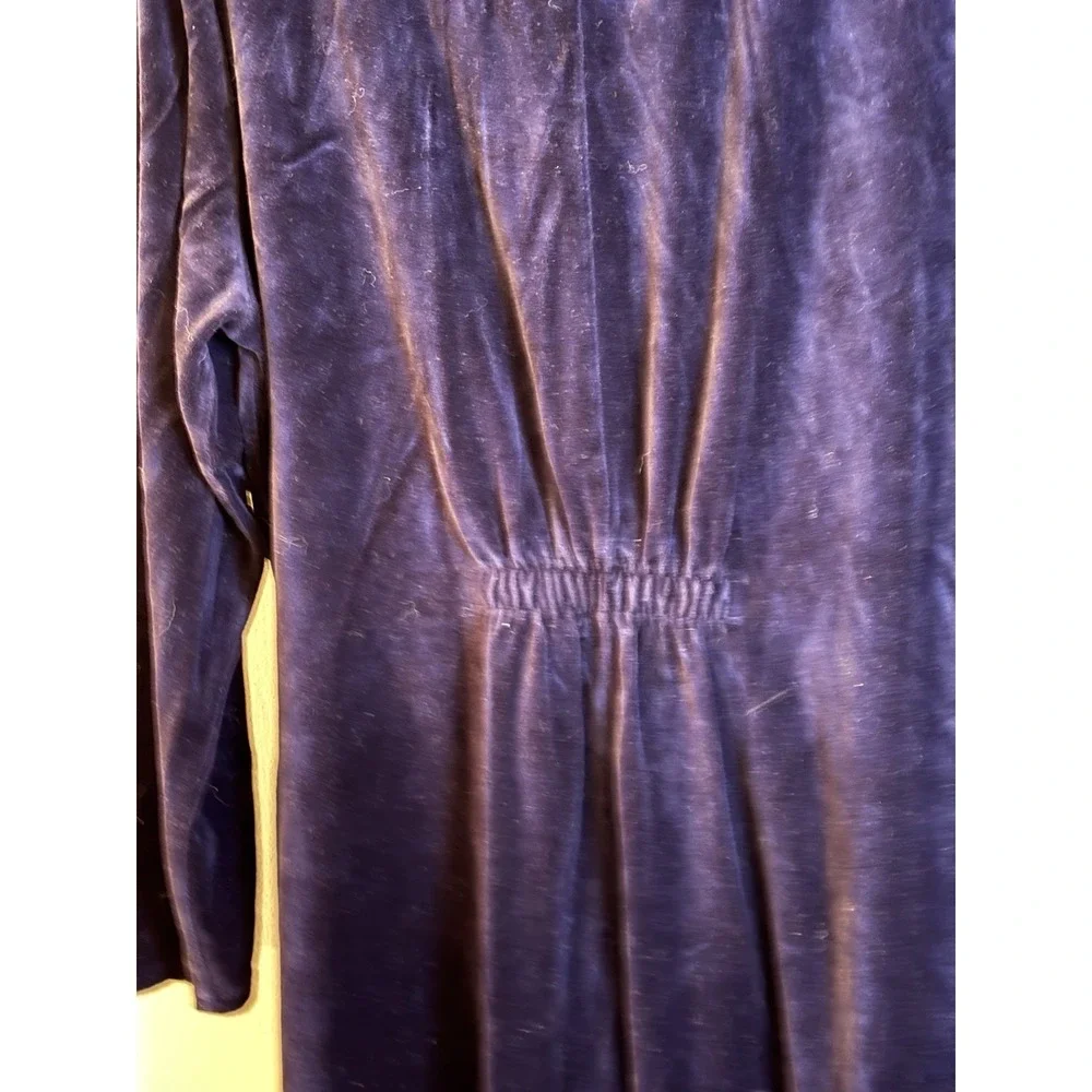 VTG VICTORIA'S‎ SECRET Navy Blue Velour Jumpsuit L Pajamas Lounge Cozy
